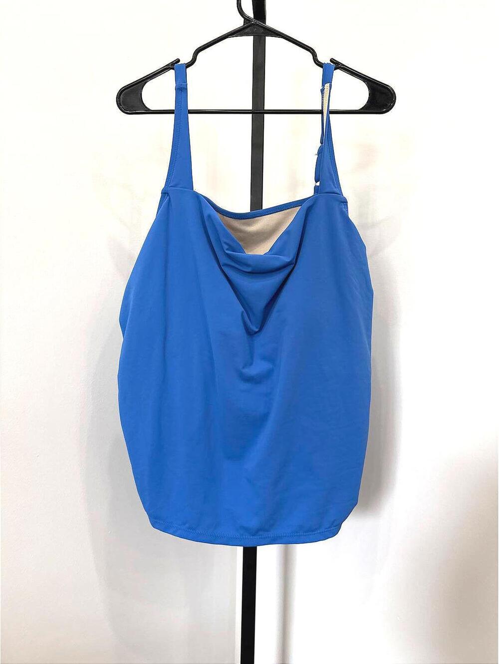NWT Lime Ricki 4x Blue Tankini Top Cowl Neck Top